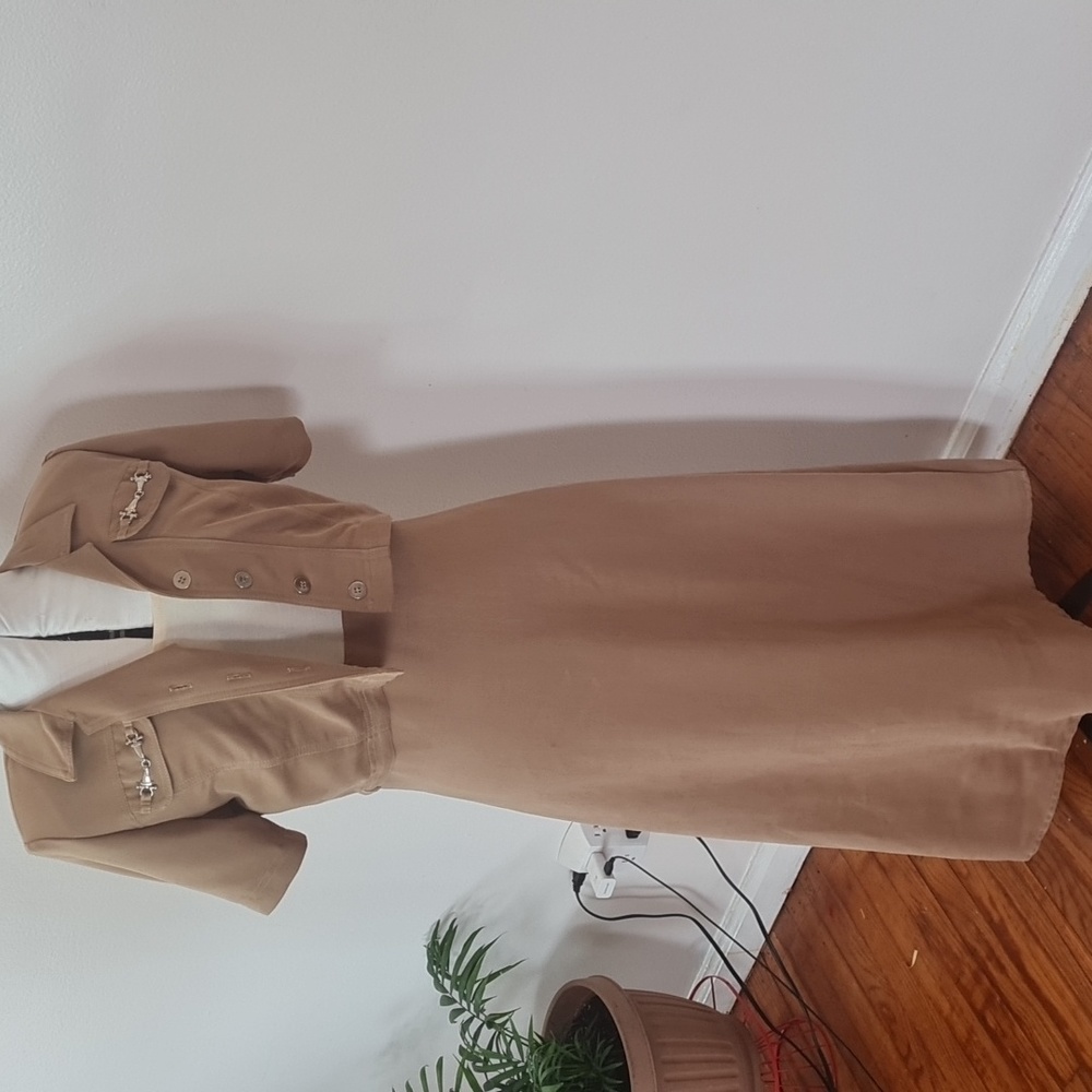 Vintage Tan Vest Dress Piccalino Petites size 10P / Medium
